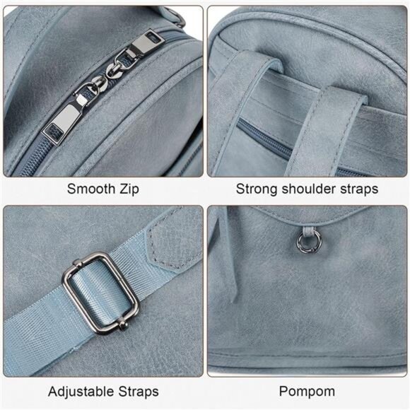 Mini Backpack Fashion, Small Backpacks Blue - Picture 5 of 6